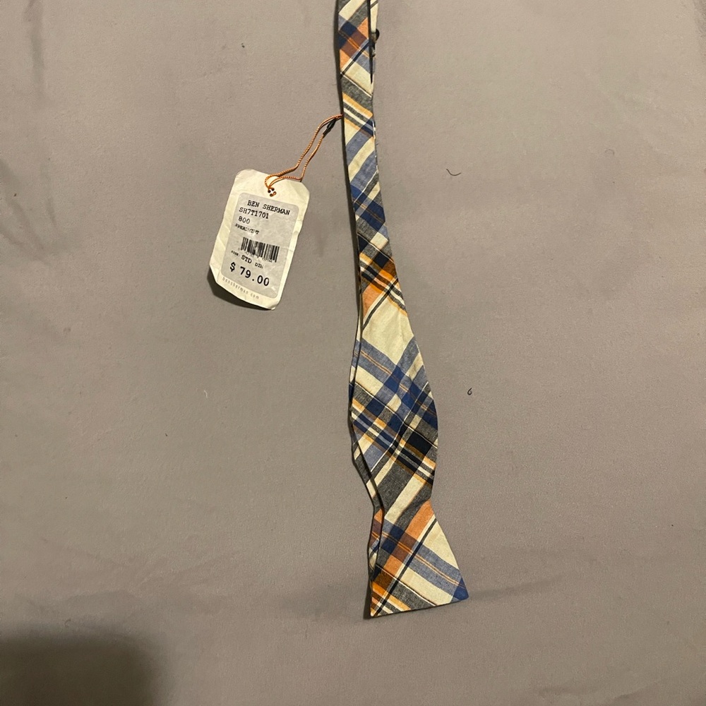 Ben Sherman Multicolor Plaid Bow Tie